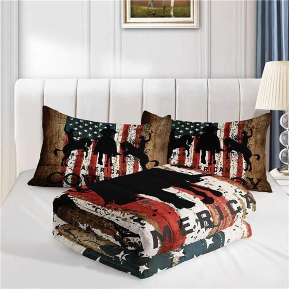 TWIN Western Cowboy Comforter Set Bedding Set with 1 Comforter - Picture 4 of 5